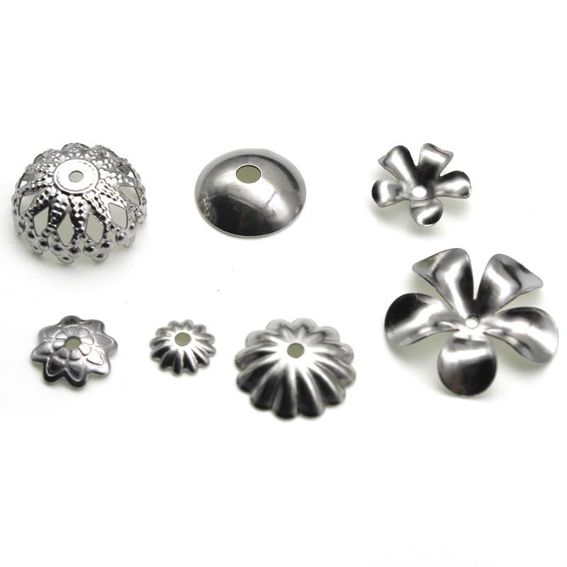 100pcs Stainless Steel Charm Bead Caps Jewelry Connectors Filigree Spacer Bead Caps Findings Jewelry Findings Making End Caps