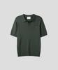 Ssei Essential Cable Open Collar Short Sleeve Knit Khaki