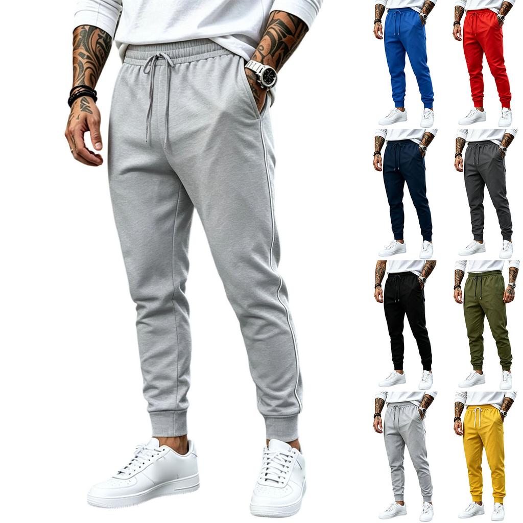Men's Casual Drawstring Joggers Slim Fit Tapered Leg Pants for Everyday Wear