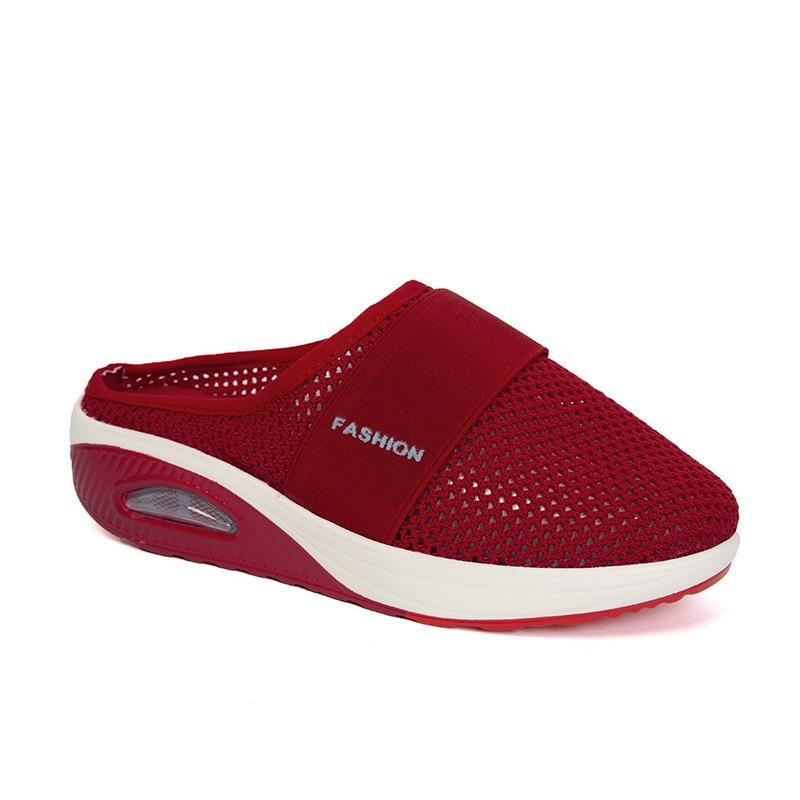 Scarpe con tacco a zeppa, Pantofole casual chiuse a punta larga, Scarpe a punta tonda, Nuove scarpe da donna