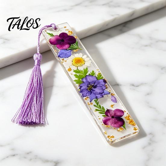 Aesthetic Page Holders Dried Flower Resin Bookmarks with Tassels, Double-Sided Magnetic Birthday Gift for Readers Book Lovers Friends, Pretty