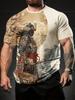 Summer Men's 3D Digital Print Samurai Elegance: Japanese Samurai Style-Shirt, Summer Fashion Short Sleeve, Casual Comfortable Versatile Men's