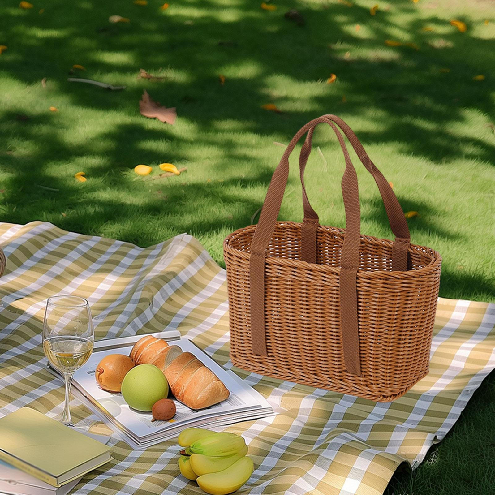 Ручная плетеная корзина для продуктовый контейнер универсальное украшение для дома с ручками для дома Small 1834₽