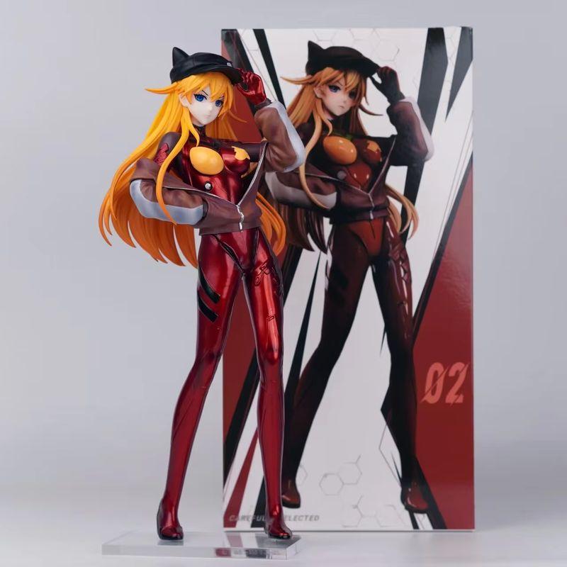 Asuka Langley Cat Ear Hat Plugsuit Evangelion Anime Figure Collectible Model Desktop Decoration Static Statue Collectable Toys