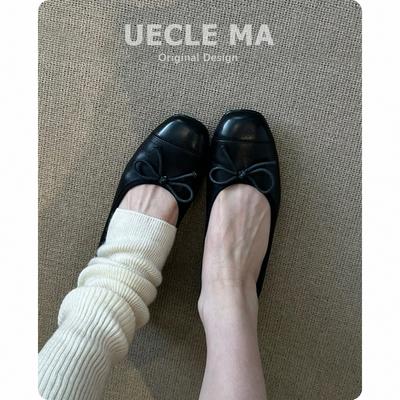 Super Soft Sheepskin~ Genuine Leather Single Shoes Women's Flat-bottomed Gentle Evening Shoes Bow Ballet Shoes Soft-soled Egg Roll Shoes