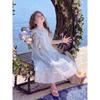 Girls' New Chinese-style Sweet Dress for Summer, Children's Princess, Chinese Style Blue Dress