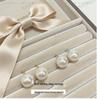 S925 Sterling Silver Australian White Pearl Stud Earrings - Fashionable and Elegant, Simple Design