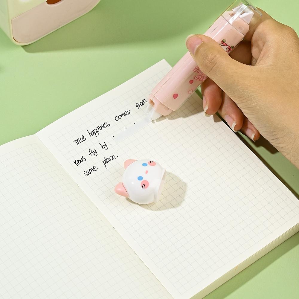1/4pcs Busy Cat Correction Tape & Glue Stick Cute Cartoon Kitty Dual-side Function Correcting Tapes Adhesive
