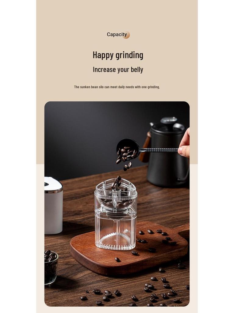Portable Rechargeable Coffee Grinder: New Model with Hand-Crank & Electric Options for Freshly Ground Coffee