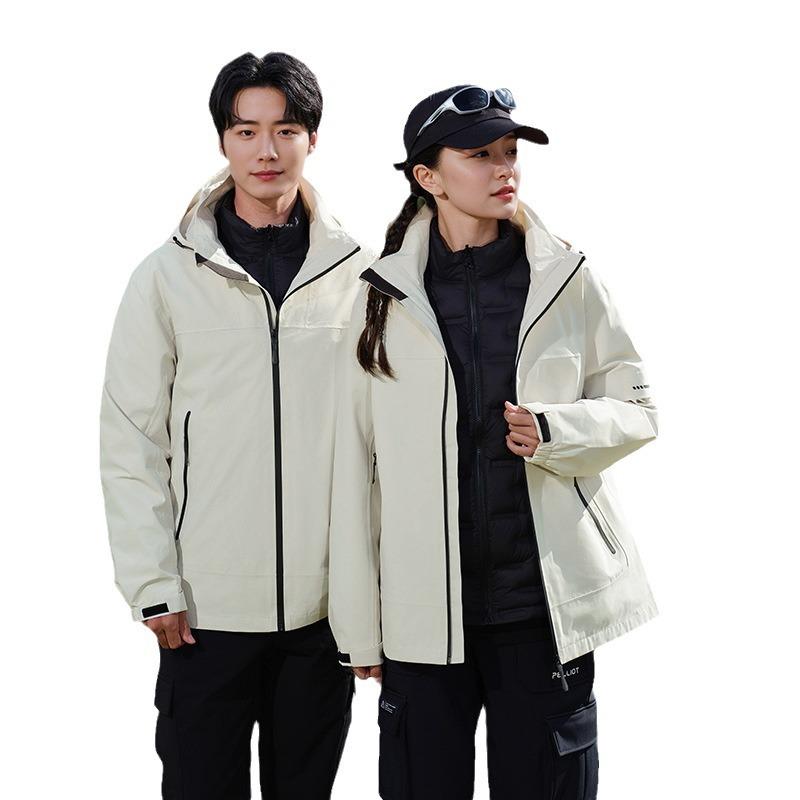 24 years old new national standard jacket men's and women's three-in-one fleece down liner windproof and waterproof mountaineering jacket