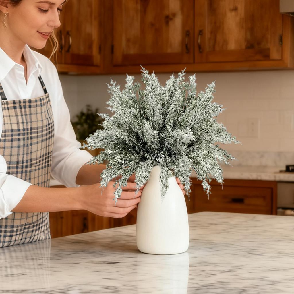 20PC/Christmas Simulation Snowflake  Needle Branch Feel Material Table Ornaments Home Decoration Christmas Tree Plug-in