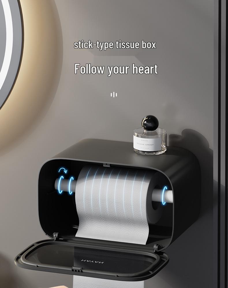 Nástěnný vodotěsný dávkovač toaletního papíru a úložný regál