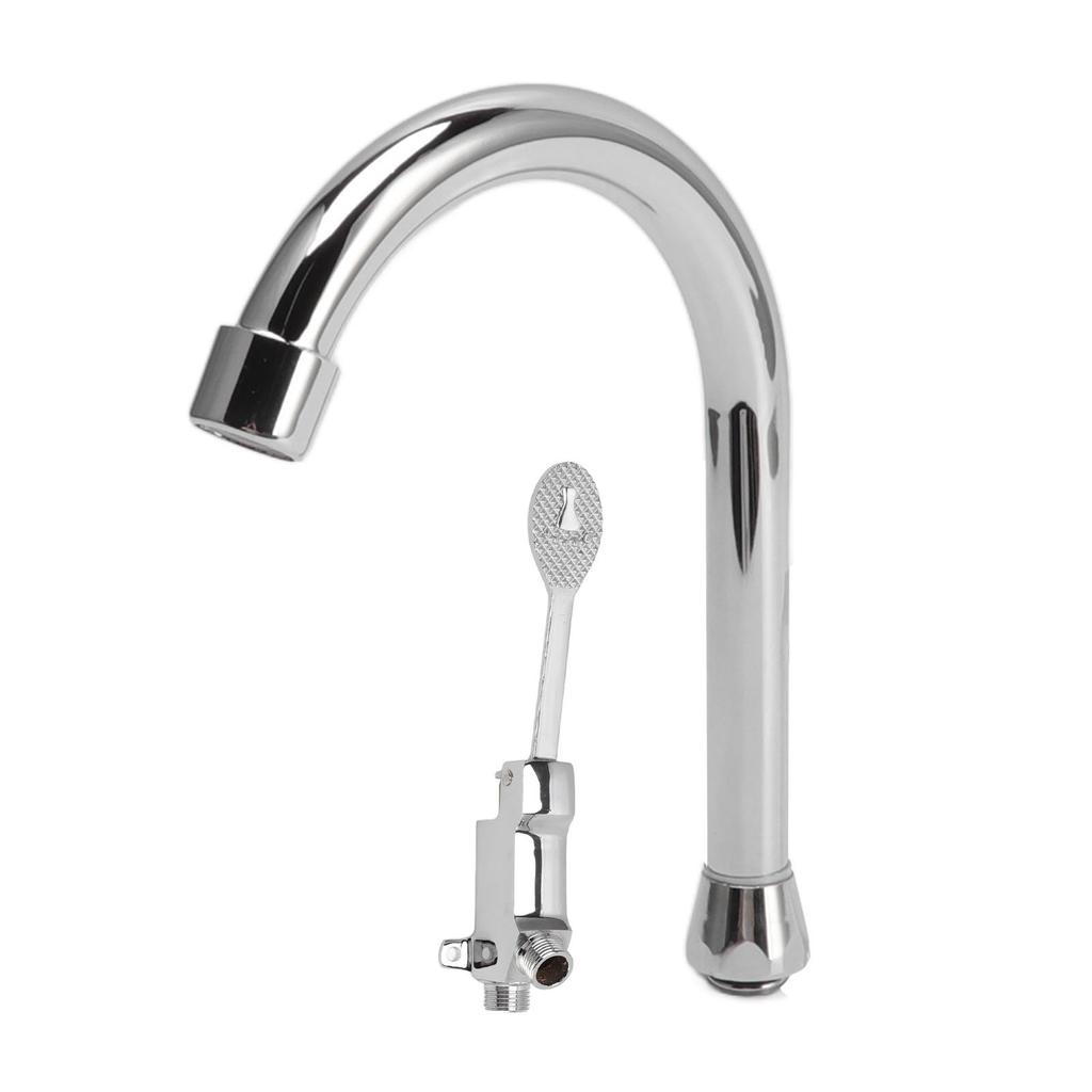 Fußpedal Wasserhahn Set Edelstahl Hände Frei Silber Touchless Bodenmontage Fußsteuerung Wasser
