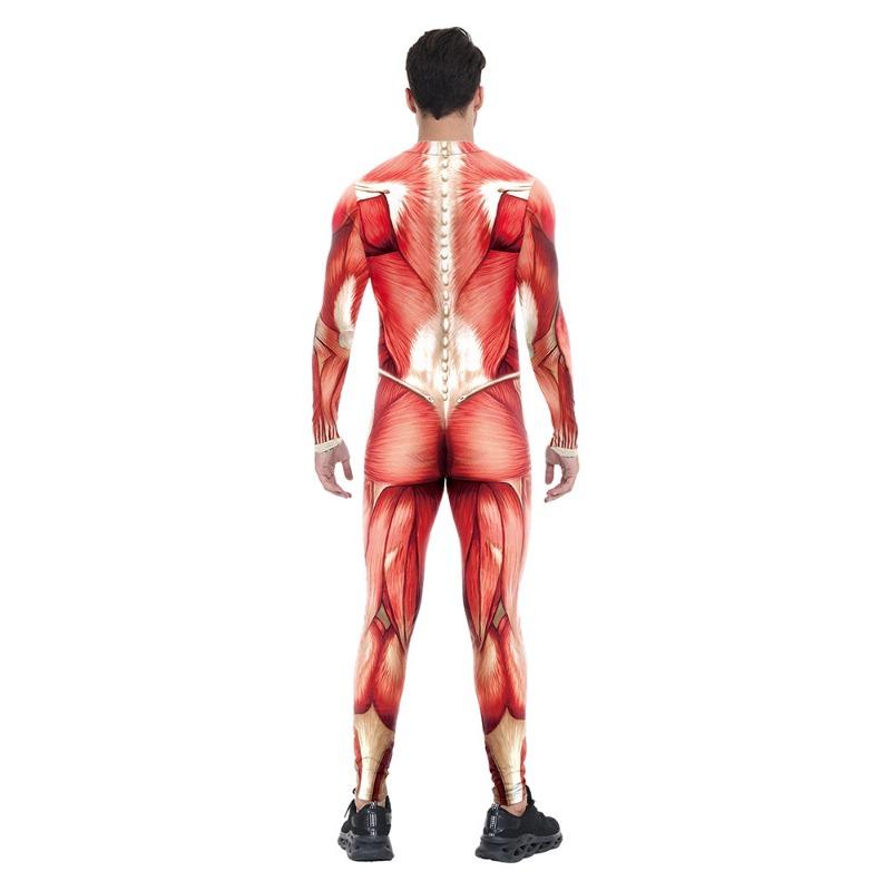 Herren Muskel-Tights Jumpsuit Halloween Body Digitaldruck Jumpsuit Herren