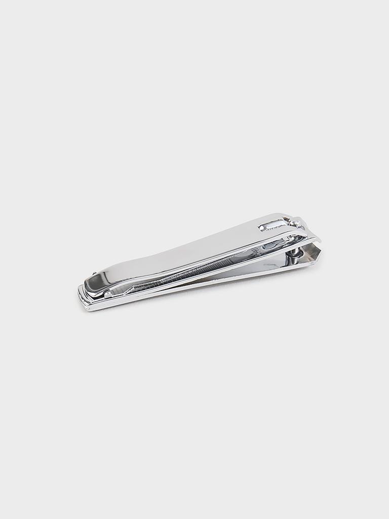 Silver Nail Clipper with Integrated Nail File