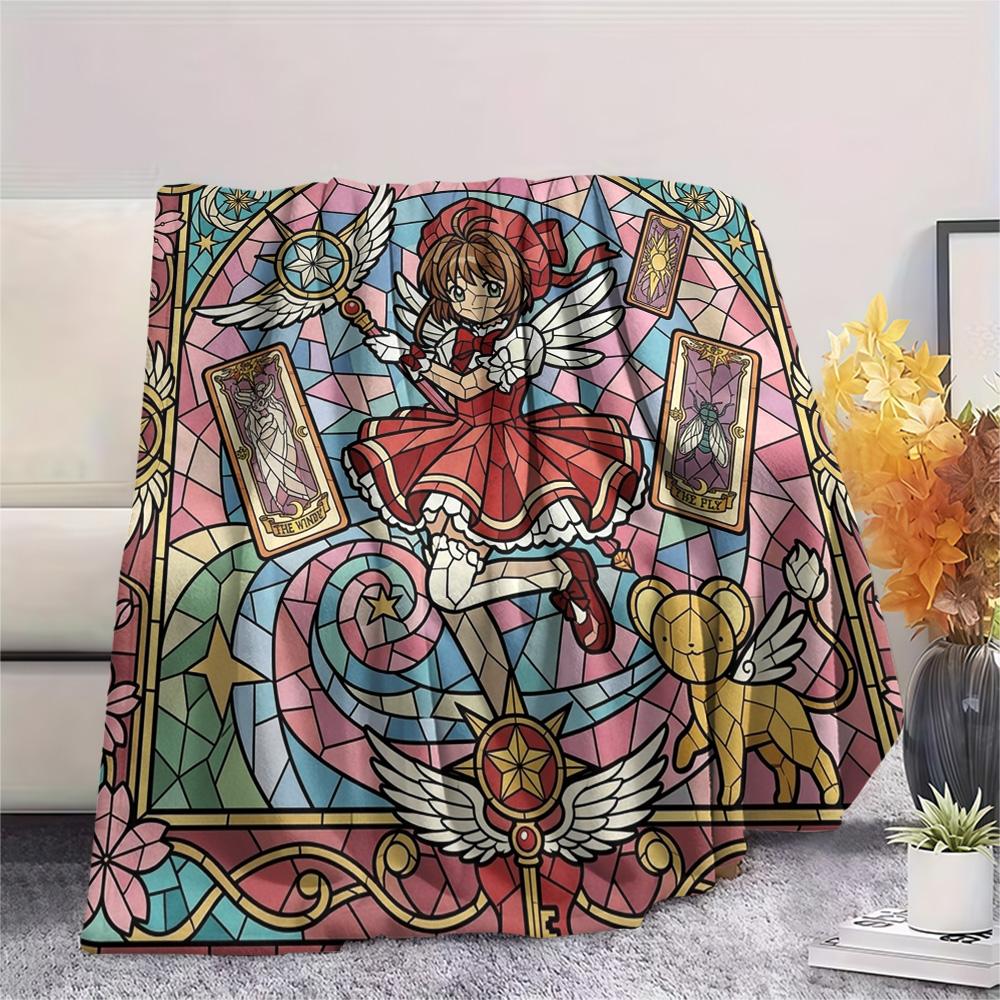 Cardcaptor Sakura Print Flannel Blanket, Ultra Soft High Quality All Seasons Warm Throw, Home Decor Cozy Blanket, Perfect Christmas Gift