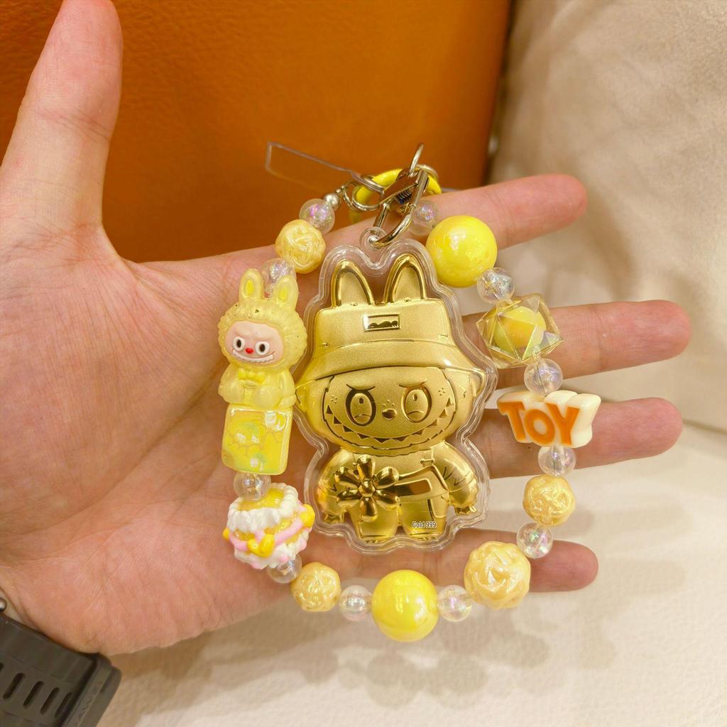 Shuibei Pure Gold Labubu Cute Cartoon Phone Lanyard Keychain & Bag Charm Gift for Friends