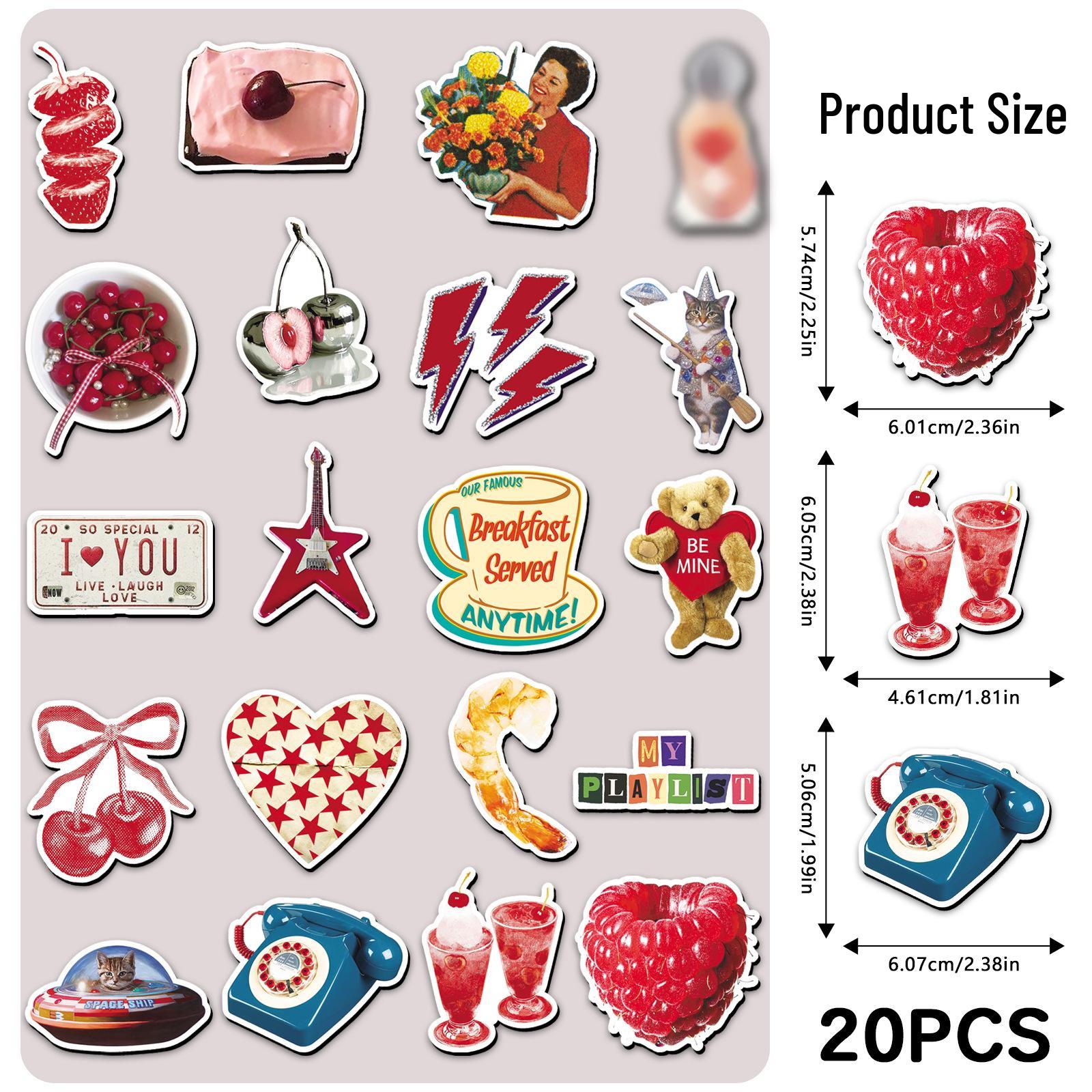 20pcs American Retro Style Soft Magnetic Refrigerator & Pegboard Stickers - Cool Trendy DIY Home Décor 5.5-8.5 cm