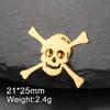 Dawapara Gothic Skull Brooches Pin for Halloween Men Women Skeleton Macabre Spooky Pin Symbol Stainless Steel Jewelry