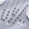 Fashionable Square Black Diamond Necklace Set Simple Geometric Inlay Splice Earrings Bracelet Necklace Jewelry Accessories Gifts