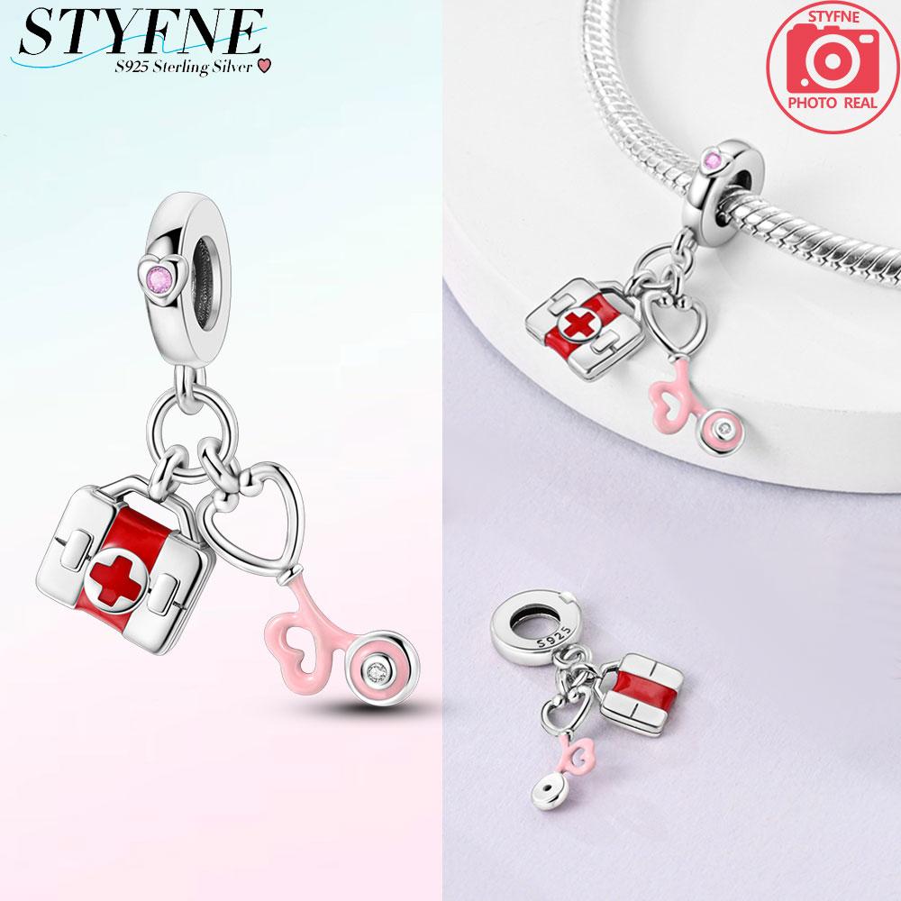 

Шармы Медь Любовь Медицинская Коробка Подвески Стетоскоп Подходят для Шармов Plata Оригинальный Браслет Бусины Женские Украшения Изготовление Своими Руками