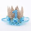 1Pc Baby Girl Happy Birthday Party Hats Kids One Year Flower Princess Crown Headband Baby Shower 1St Birthday Decor Party Supply