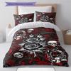 Gothic Skull Pattern Bedding Set Quilt Cover Pillowcase Home Decor Gift (1 * duvet cover + 2 * pillowcase, without core)