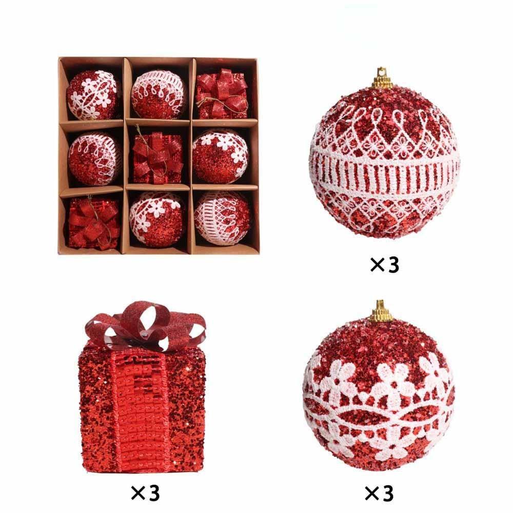 Shatterproof Christmas Baubles Glitter Christmas Tree Topper Xmas Tree Hanging Ball  Holiday Party