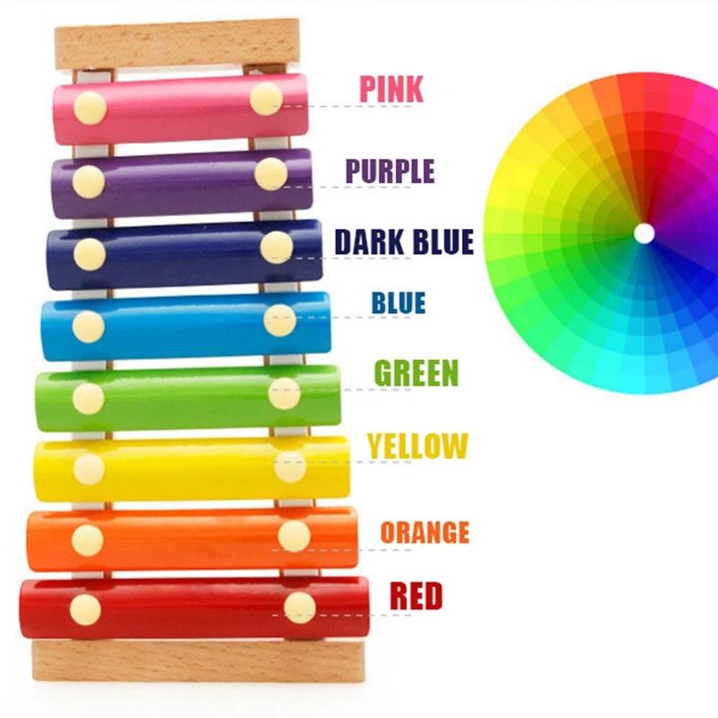 Toy Xylophone Montessori Educational Toy Wooden Eight-Notes Frame Style Xylophone Children Kids Baby Musical Funny Toy