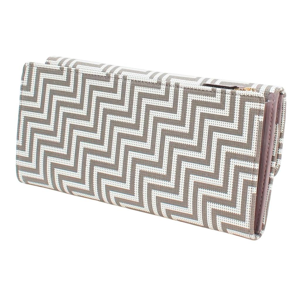 [Inden-ya] Chevron Long Wallet with Purse FT 7606 CHEVRON