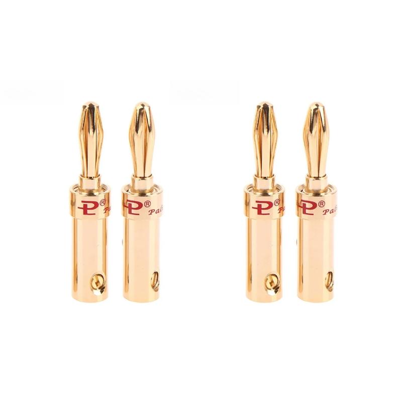 Banana Plug 4mm Alloy gilding Banana Plugs for Speaker Cable Wire Banana Connector Adapter 2/4/8pcs Speaker Banana Plug Adapter