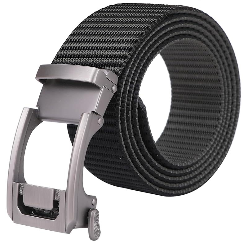 

[TIKAKU] nylon belt Stepless adjustment auto lock type No hole 125cm 3.4cm width golf For work big size