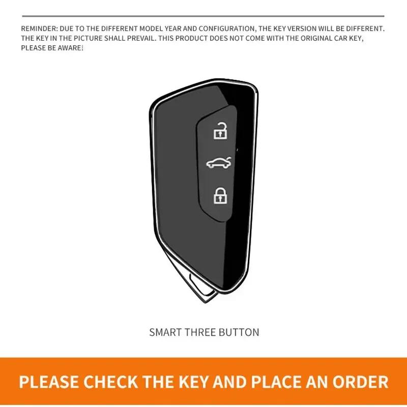 Car Sticker 2025 New High Quality Leather Car Key Case Cover For Skoda Superb A7 Kodiaq Octavia A8 2021 Leather Shell Fob Holder