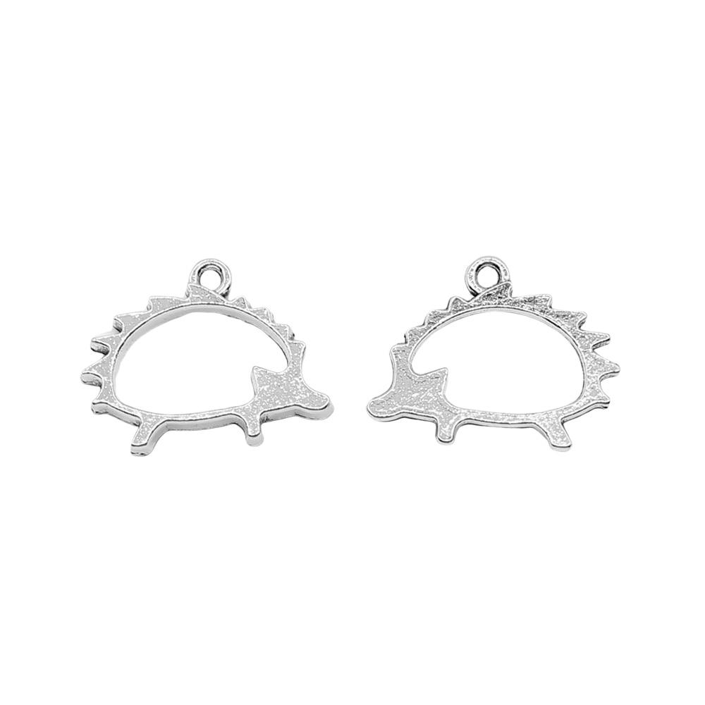 

5шт Полый еж Шармы Шармы Античное серебро Цвет Цинковый сплав 17X21mm