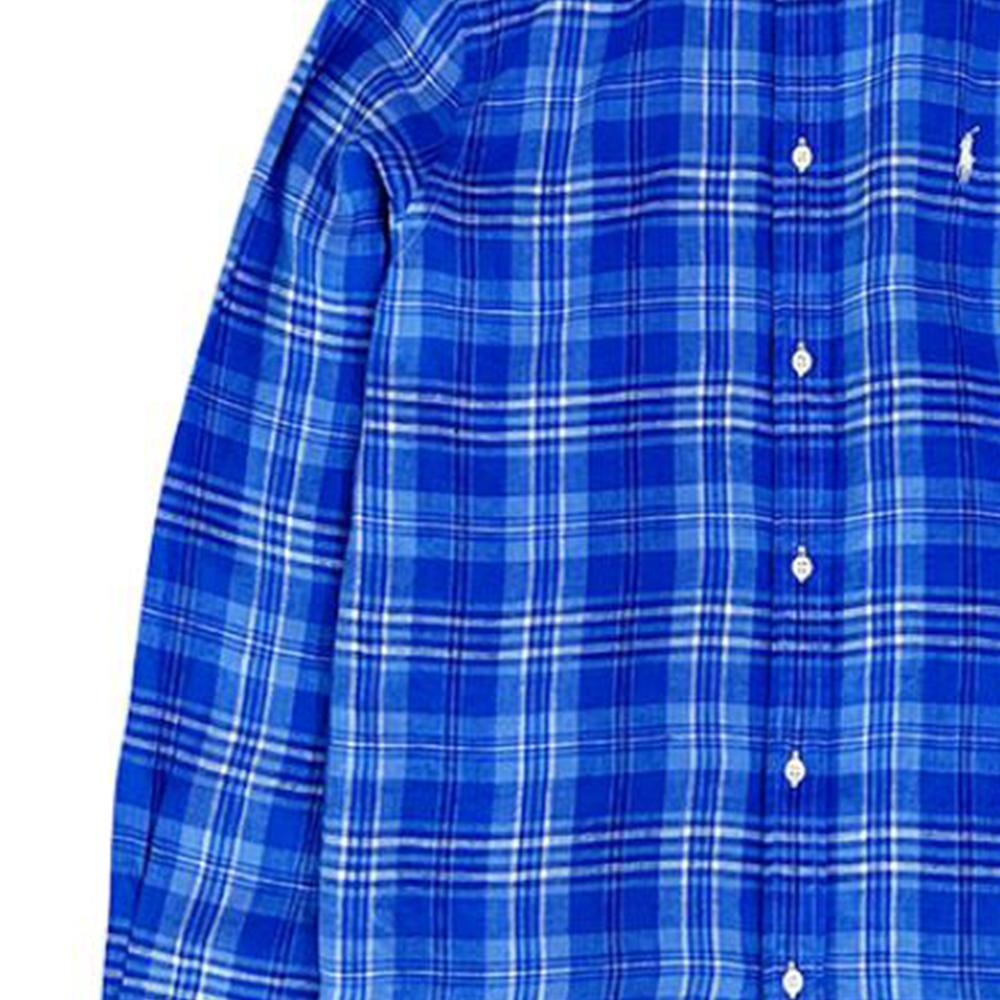 Polo Ralph Lauren Plaid Print Button-Down Long Sleeve Shirt Women Shirts Blue 211794821002