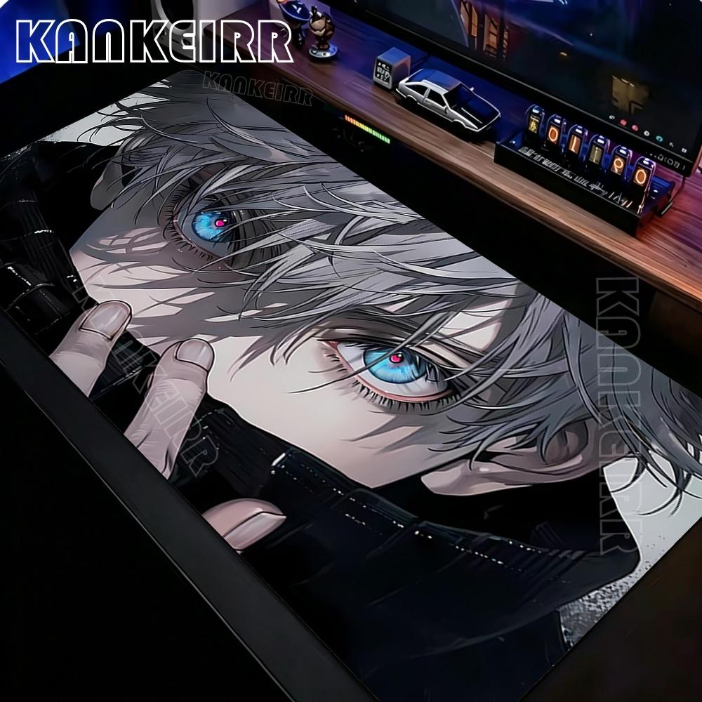 Xxl Ryomen Sukuna Black Mousepad Anime Jujutsu Kaisen Mouse Pad Gojo Satoru Mousepad Computer Gaming Pc Accessories Desk Mat