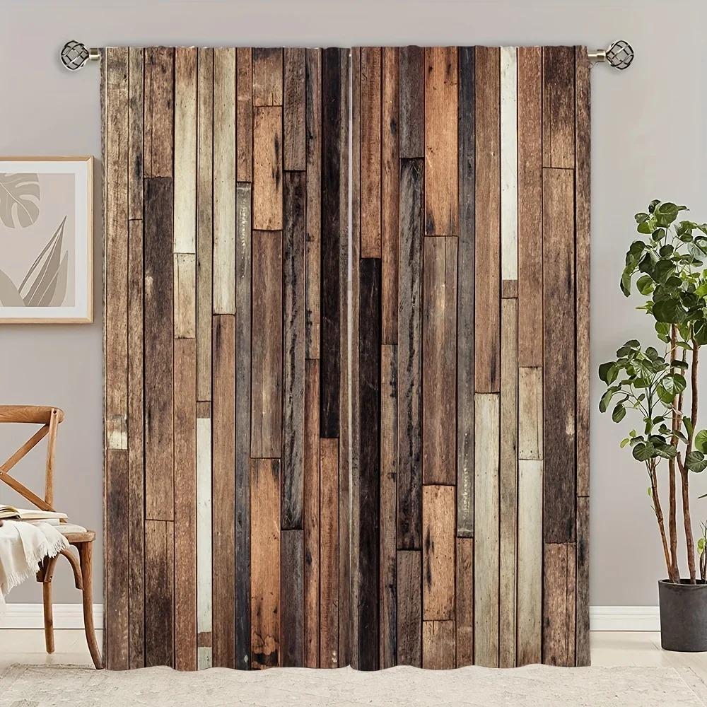 Moroccan Style Vintage Farm Wooden Barn Door Girls Window Curtains For Kids Bedroom Living Room Bathroom Kicthen Door Home Decor
