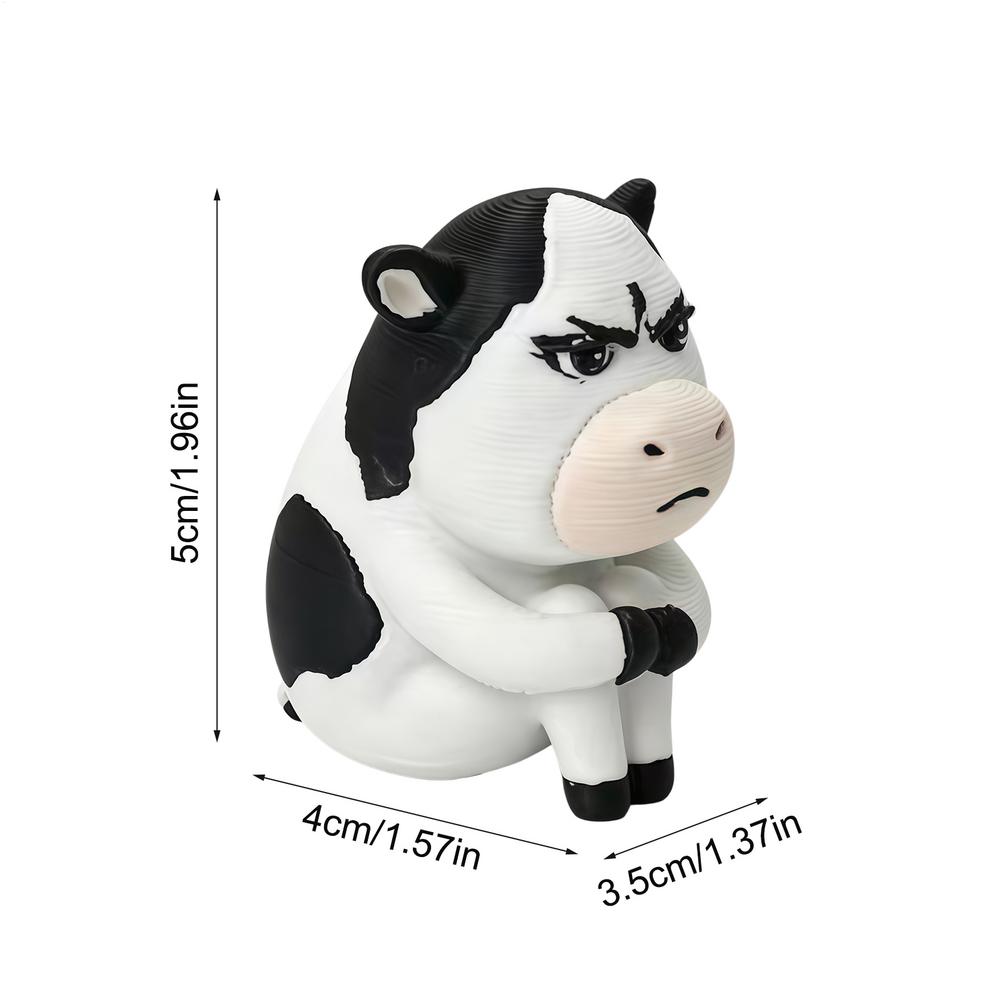 Cow Toys Small Collectible 3D Printed Desk Decor Farm Animal Figure Toys For Kids Adults Desk Office Bookshelf Windowsills