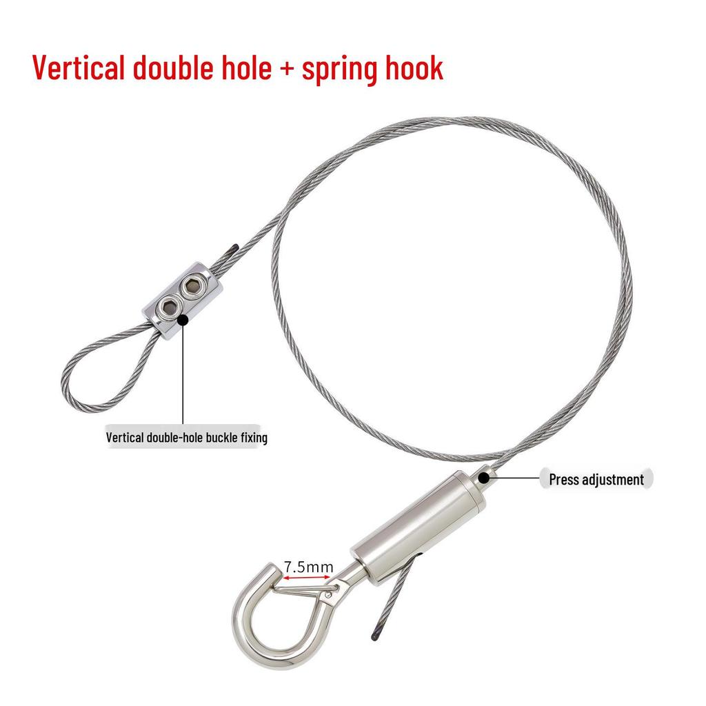 Adjustable Steel Wire Rope Hanging Kit with Chandelier Lock and Buckle