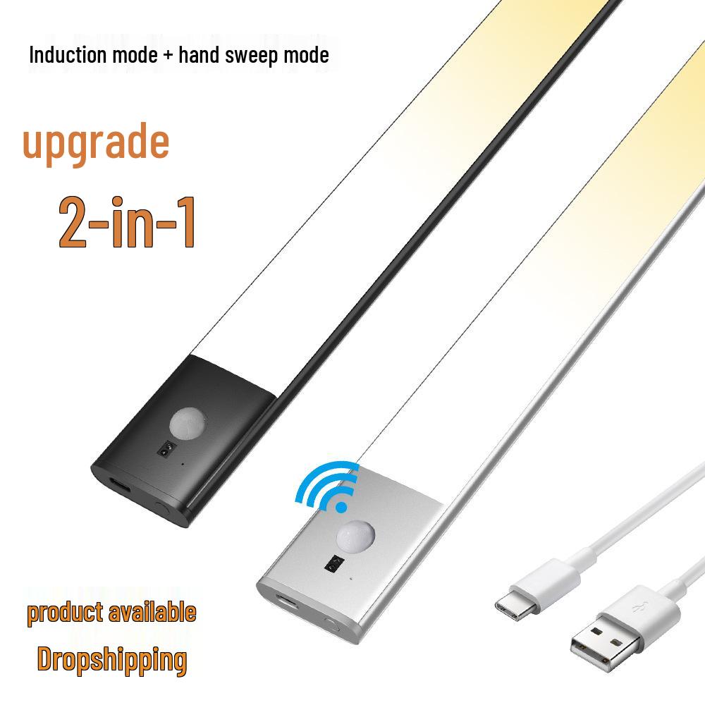 USB Rechargeable LED Cabinet Light with Motion Sensor and Magnetic Adhesion