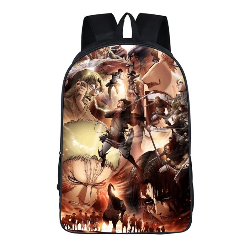 Stylish Anime Attack On Titan Zipper Backpack With Large Capacity For Students And Fans
