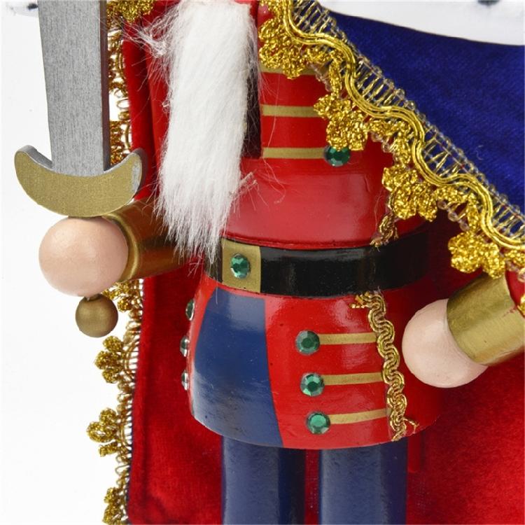 Klassisk Nötkrossare Soldat Skulptur 38 cm Handgjord Trä Juldekoration För Festival Inredning