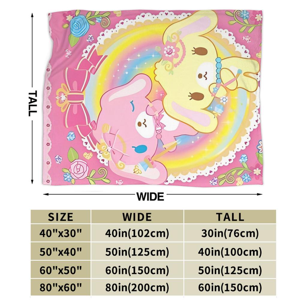 Cartoon Sugarbunnies Blanket Fleece Sugar Rabbit Ultra-Soft Throw Blanket for Bedding Couch Bedspread