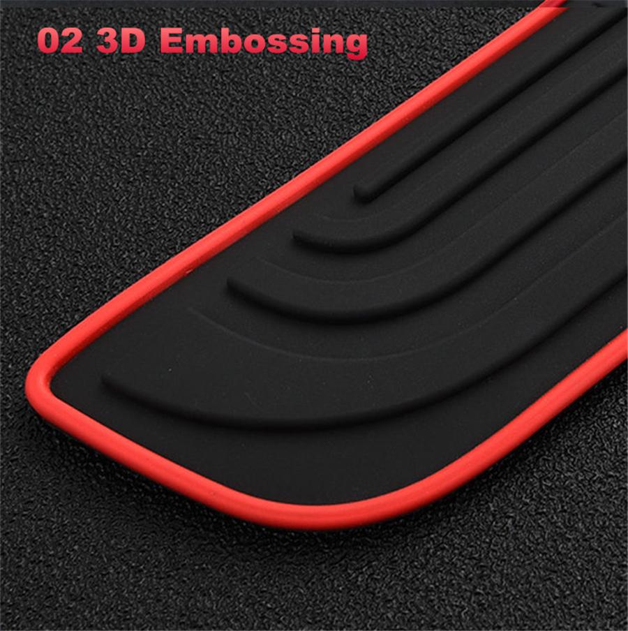 4PCS Universal Rubber Car Door Scuff Sill Cover Panel Step Protector Bumper Corner Protector