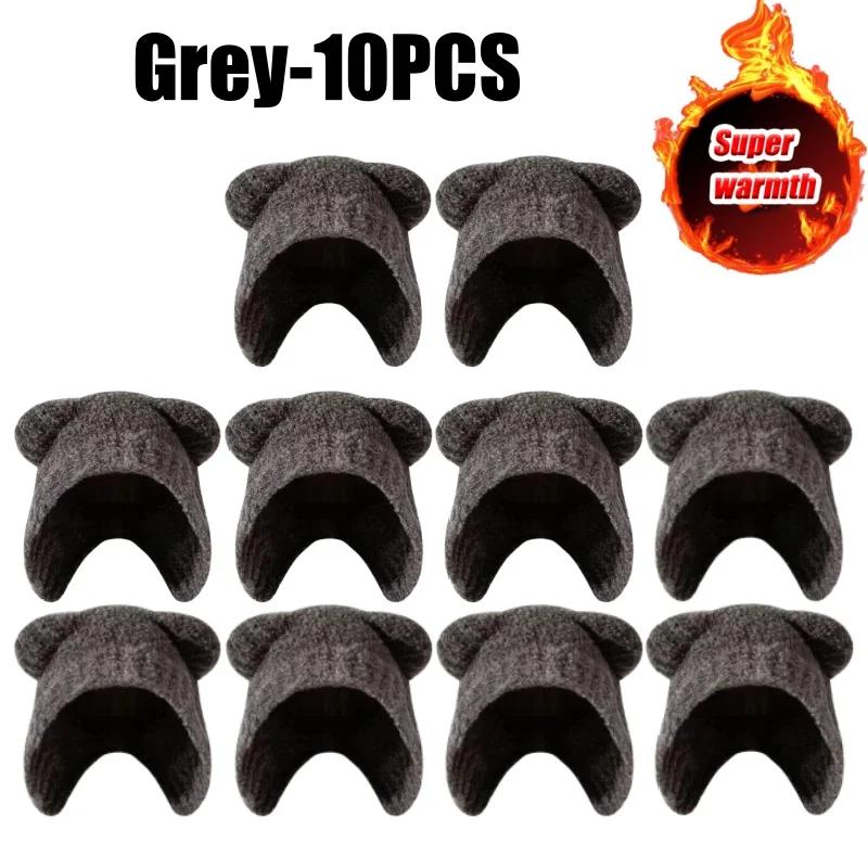 Women's Knitted Plush Hat with Cute Bear Ear Design Warm and Comfortable Face Flattering Winter's Versatile Fashion Staples