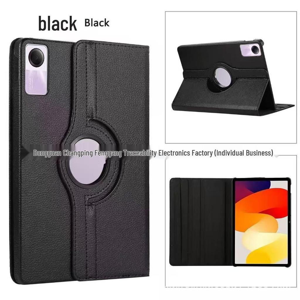 Rote, rotierende Schutzhülle mit Litschi-Muster für Xiaomi SE 11-Zoll-Tablet - Vollständige Abdeckung, Anti-Sturz-Ständer für Redmipad2