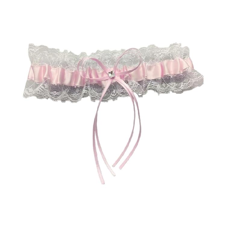 Elegant Rose Flower Garter with Bowknot Adjustable Lace Leg Band for Women Holiday Wedding Dress Outfits