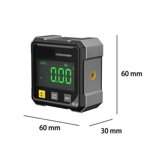 Digital Angle Finder, 4-Sided Strong Magnetic Angle Gauge, Magnetic Table Saw Angle Finder Tool, Woodworking Measuring Tool, Magnetic Base Level Box A