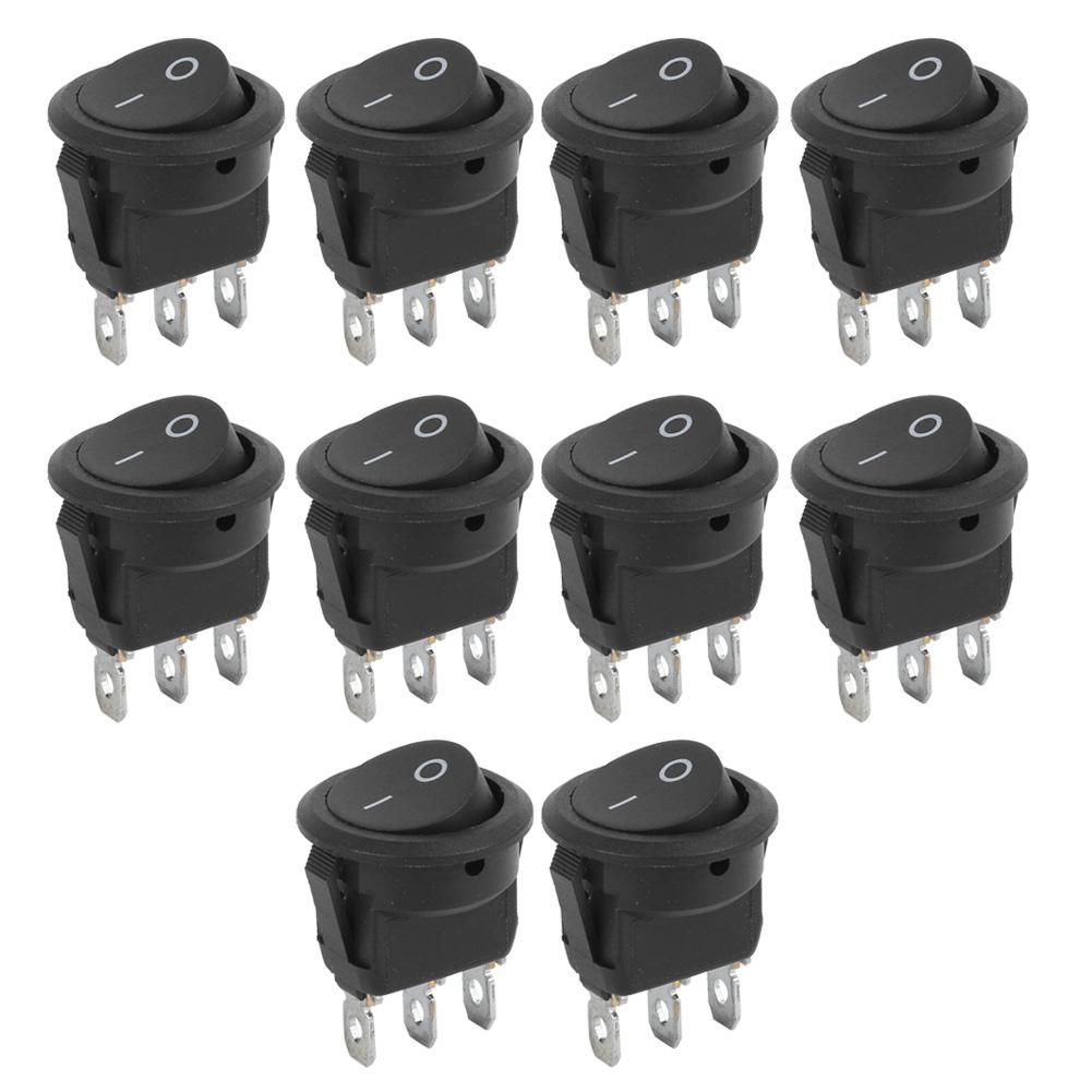 10pcs 23mm  Rocker Switches 3Pin 2Position Round Boat  ONOFF