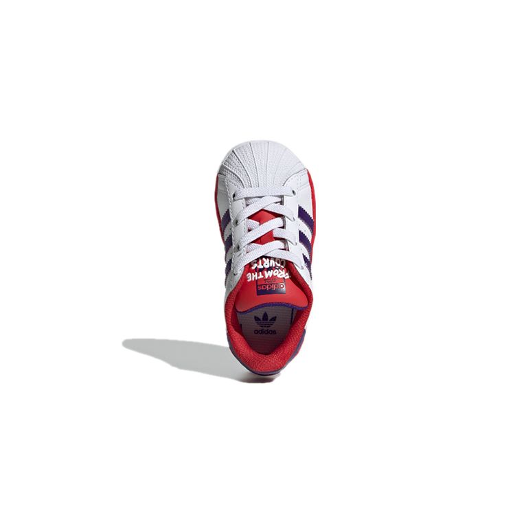 Adidas Originals Superstar El Comfortable Shock Absorbing Durable Low Top Sneakers Baby Sneakers White Purple FV3661